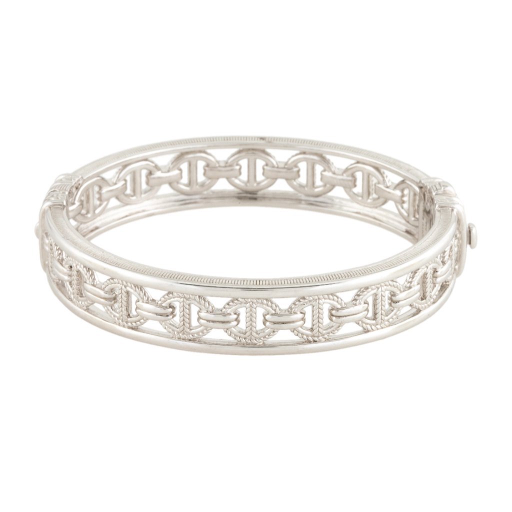 Judith Ripika Sterling Silver 925 Vienna Link Bangle Bracelet 299$